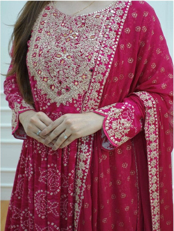 Partywear Designer Women Pink  Sharara Suit Set