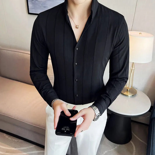 Dazzling Black Striped Premium Shirt