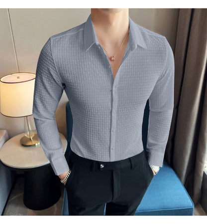 Sky Checks Structured Premium Shirt