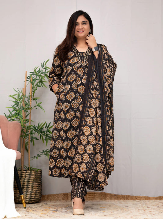 Beautiful Rayon Kurti With Bottom And Dupatta