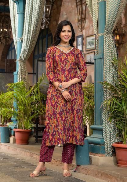 Women Floral Printed Kurta  With Pant and dupatta