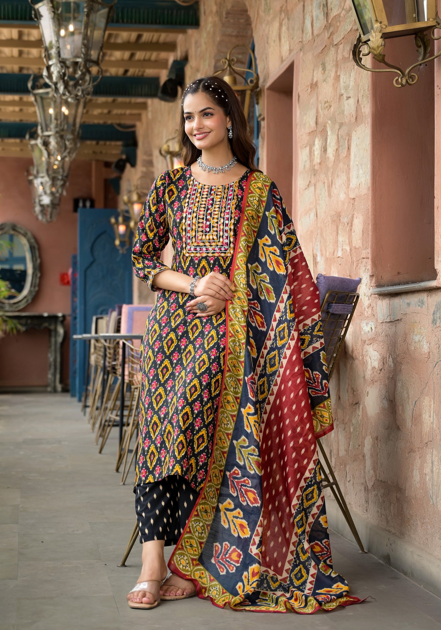 Beautiful Designer  Rayon Full Stiched Kurti Pant with Dupatta