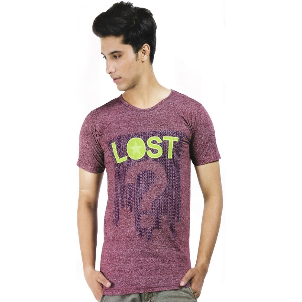 Mens Hosiery Printed Men Tshirts (Maroon, XS)