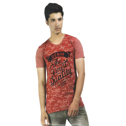 Mens Hosiery Printed Men Tshirts (Red, S)