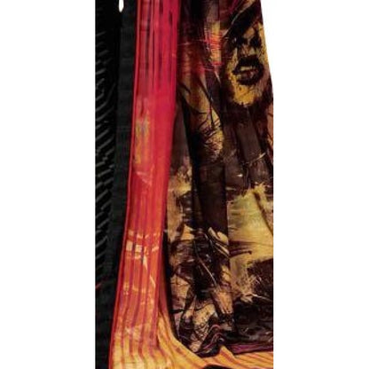 Womens Georgette Digital Printed Saree (Multi, 6.25 Mtr)