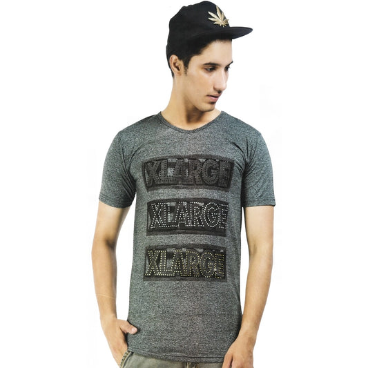 Mens Hosiery Printed Men Tshirts (Dark Grey, XS)