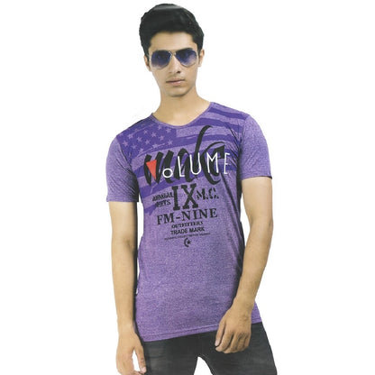 Mens Hosiery Printed Men Tshirts (Violet, XS)