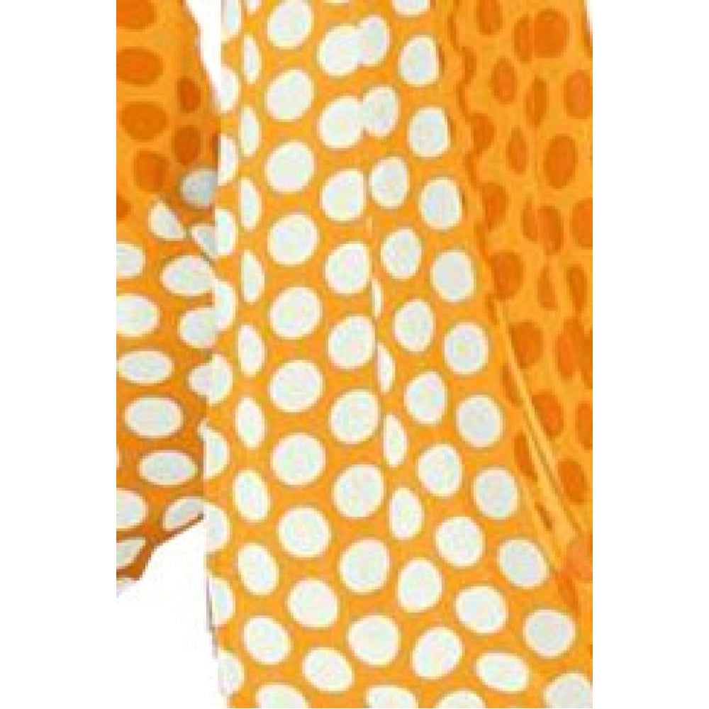 Womens Geogrette Saree with Blouse Digital Printed Saree (Yellow, 6.25 Mtr)