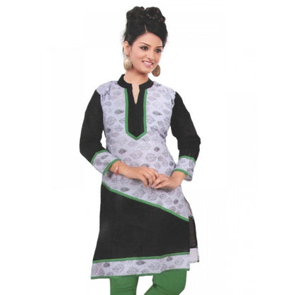 Generic Women's Cotton Kurtis (Green, Black, L)