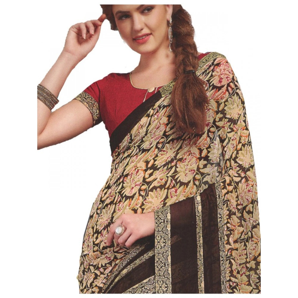 Womens Georgette Digital Printed Saree (Multi, 6.25 Mtr)