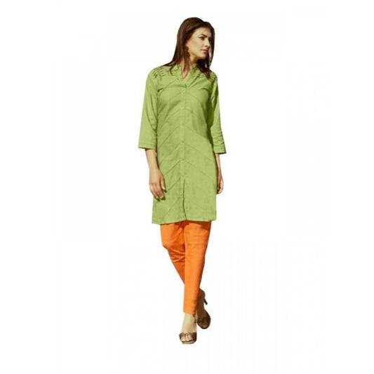 Generic Women's Cotton Kurtis (Green, L)