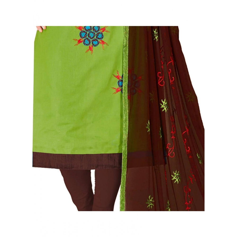 Women's Glaze Cotton Unstitched Salwar-Suit Material With Dupatta (Green, 2 Mtr)