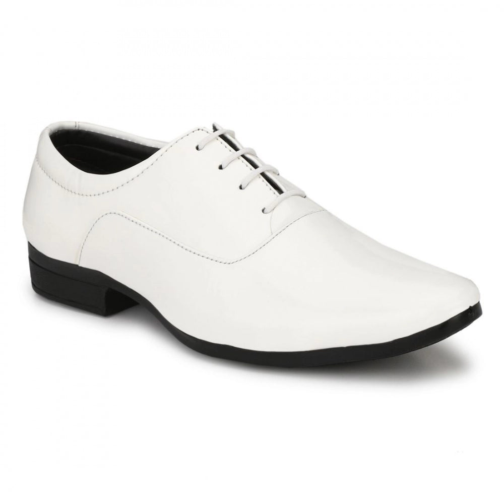 Generic Men's White Color Patent Leather Material Casual Formal Shoes