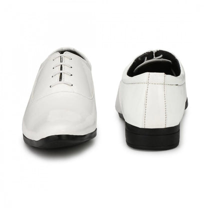 Generic Men's White Color Patent Leather Material Casual Formal Shoes