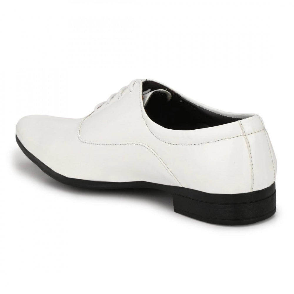 Generic Men's White Color Patent Leather Material Casual Formal Shoes