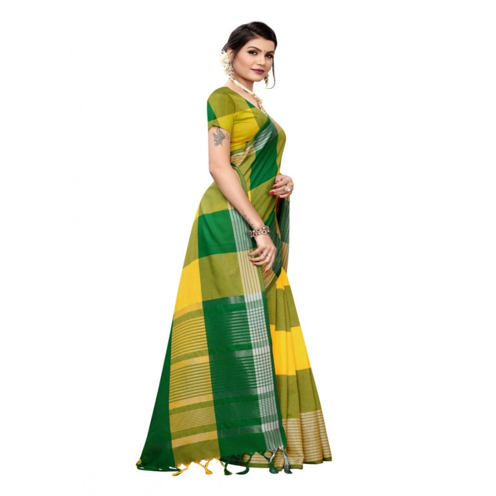 Women's Cotton Saree (Multi, 5-6 Mtrs)