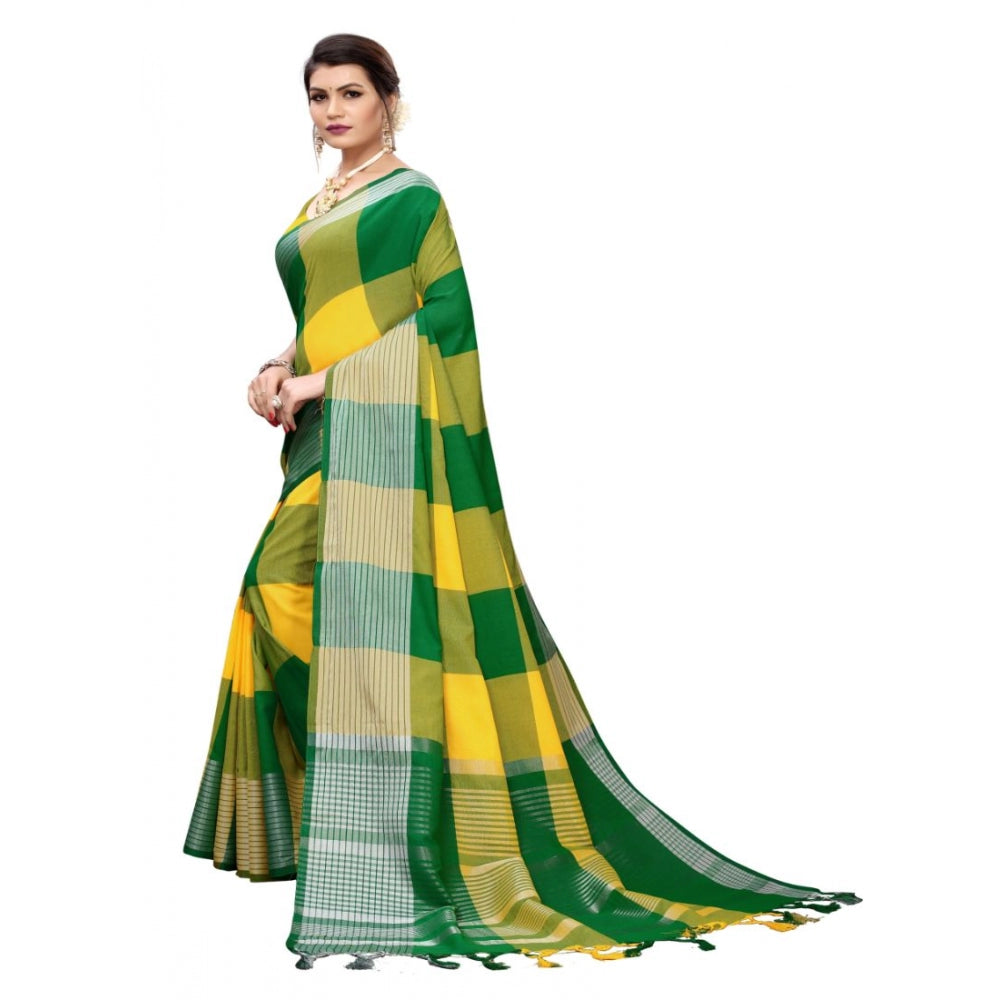 Women's Cotton Saree (Multi, 5-6 Mtrs)