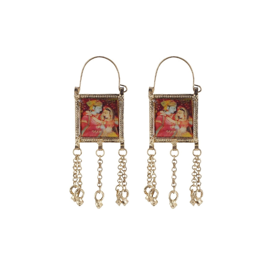 Women's Alloy, silver Plated Hook Dangler Hanging Earrings-Multicolour