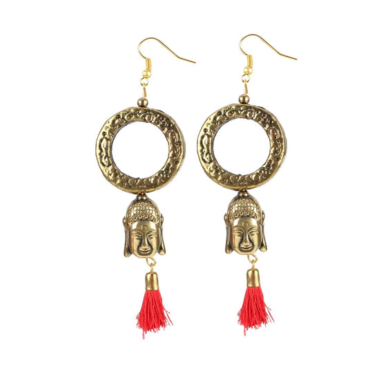 Generic Women's Gold plated Hook Dangler Hanging Tassel Fashion Earrings-Golden