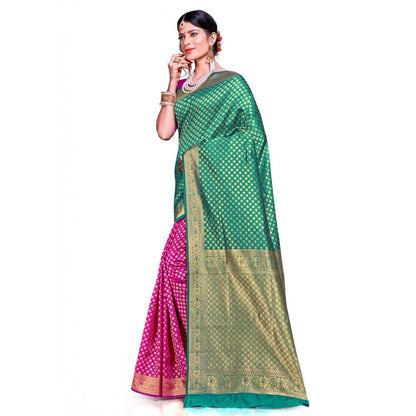 Women's Banarasi silk Saree with Blouse (Multi, 5-6mtr)