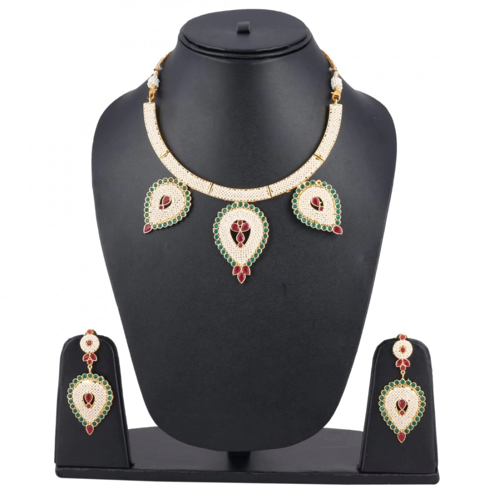 Designer Traditional India Rajasthani Basra Pearl Necklace with Earrings