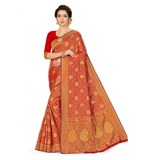 Women's Banarasi Silk Saree (Maroon, 5-6mtrs)