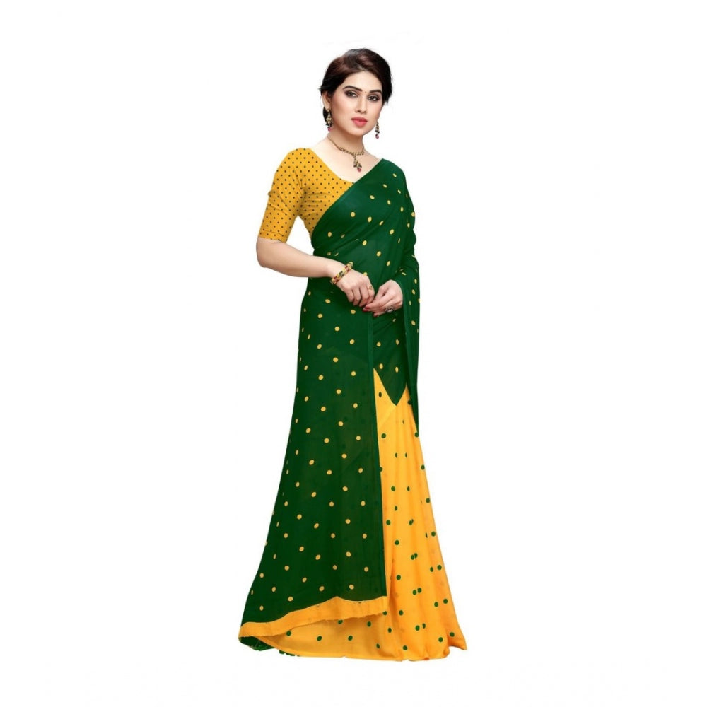 Women's Georgette Saree(Green,5-6 Mtrs)