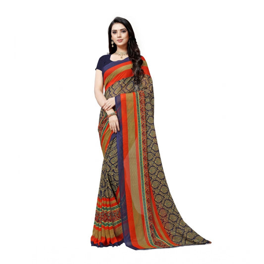 Women's Georgette Saree(Blue,5-6 Mtrs)