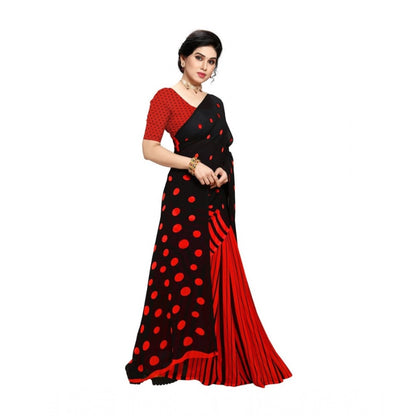 Women's Georgette Saree(Red,5-6 Mtrs)