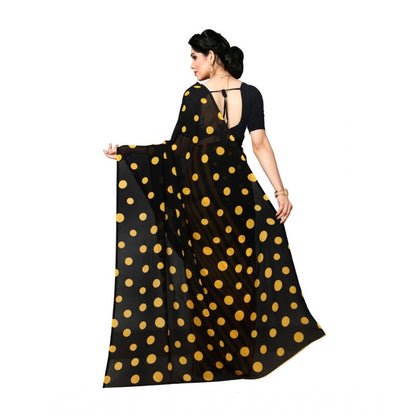 Women's Georgette Saree(Yellow,5-6 Mtrs)