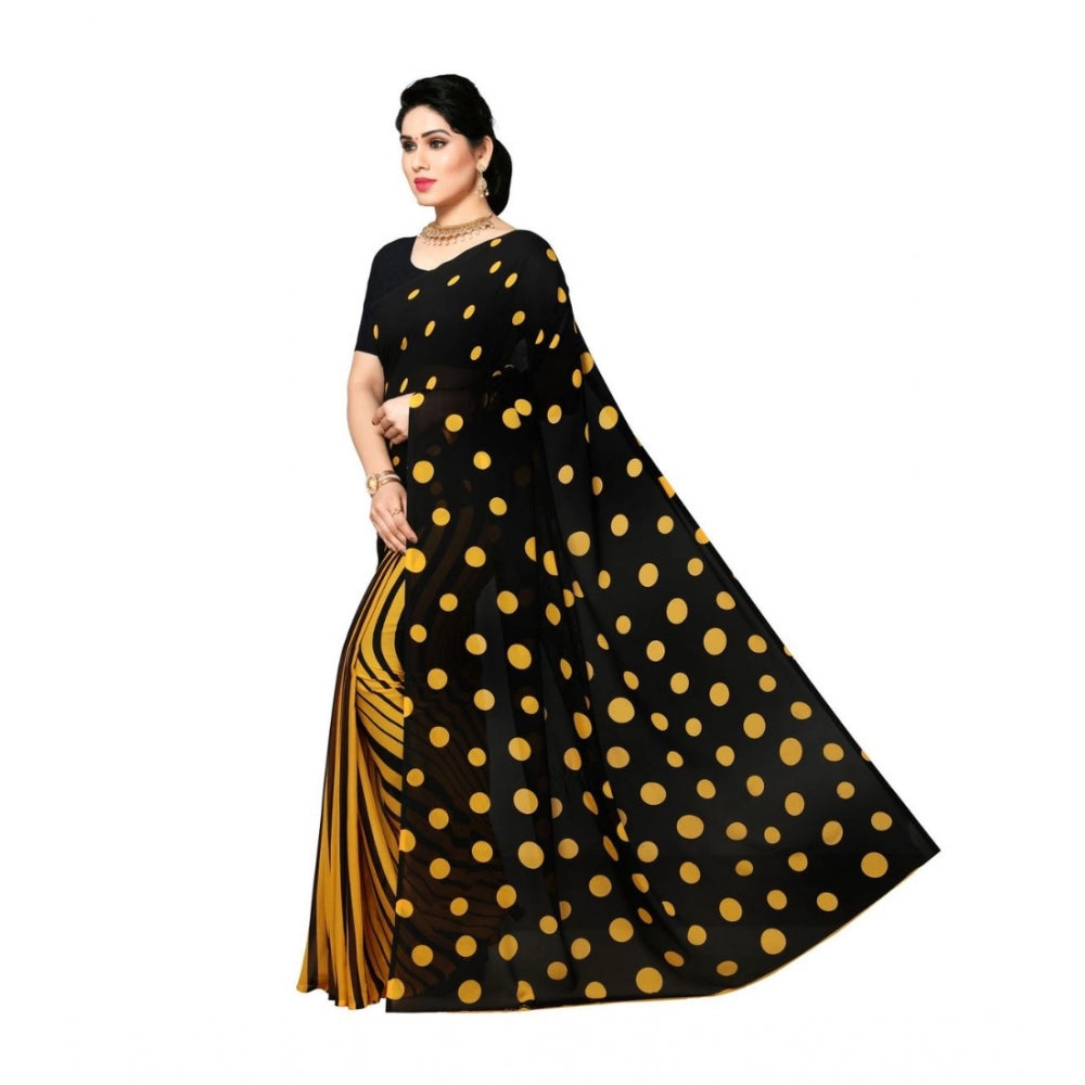 Women's Georgette Saree(Yellow,5-6 Mtrs)