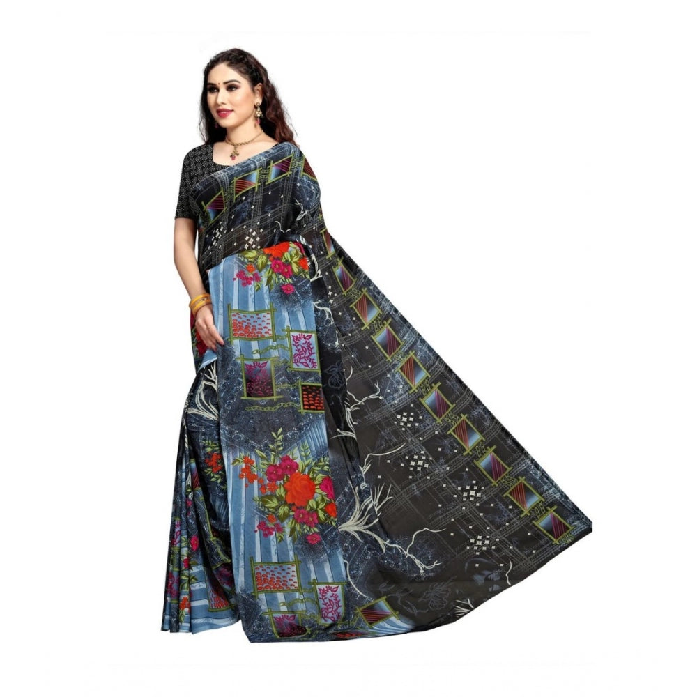 Women's Georgette Saree(Blue,5-6 Mtrs)