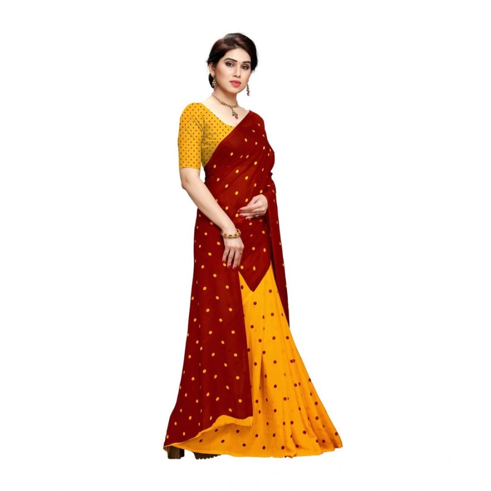 Women's Georgette Saree(Red,5-6 Mtrs)