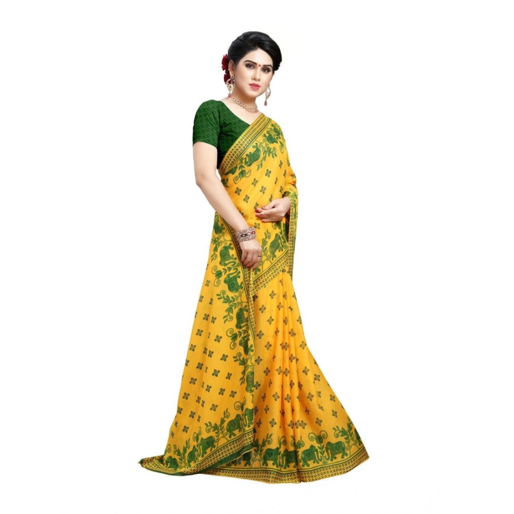 Women's Georgette Saree(Green,5-6 Mtrs)