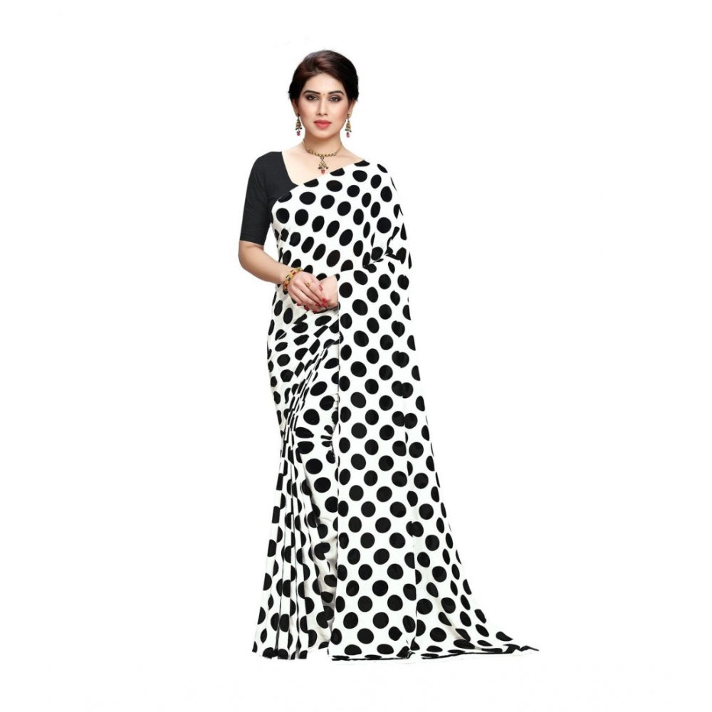 Women's Georgette Saree(W.Black,5-6 Mtrs)