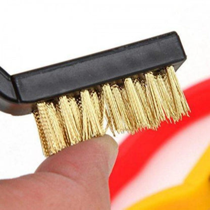 Pack Of_3 Mini Wire Brush Set (Brass, Nylon, Stainless Steel Bristles)3 Pcs Set (Color: Assorted)