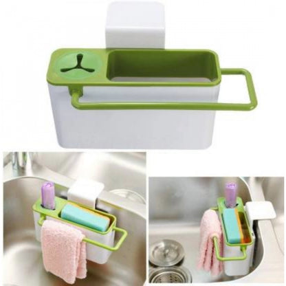 Generic Kitchen Self Draining Sink Tidy With Suction Cup Organizer Sponge (Color: Assorted)