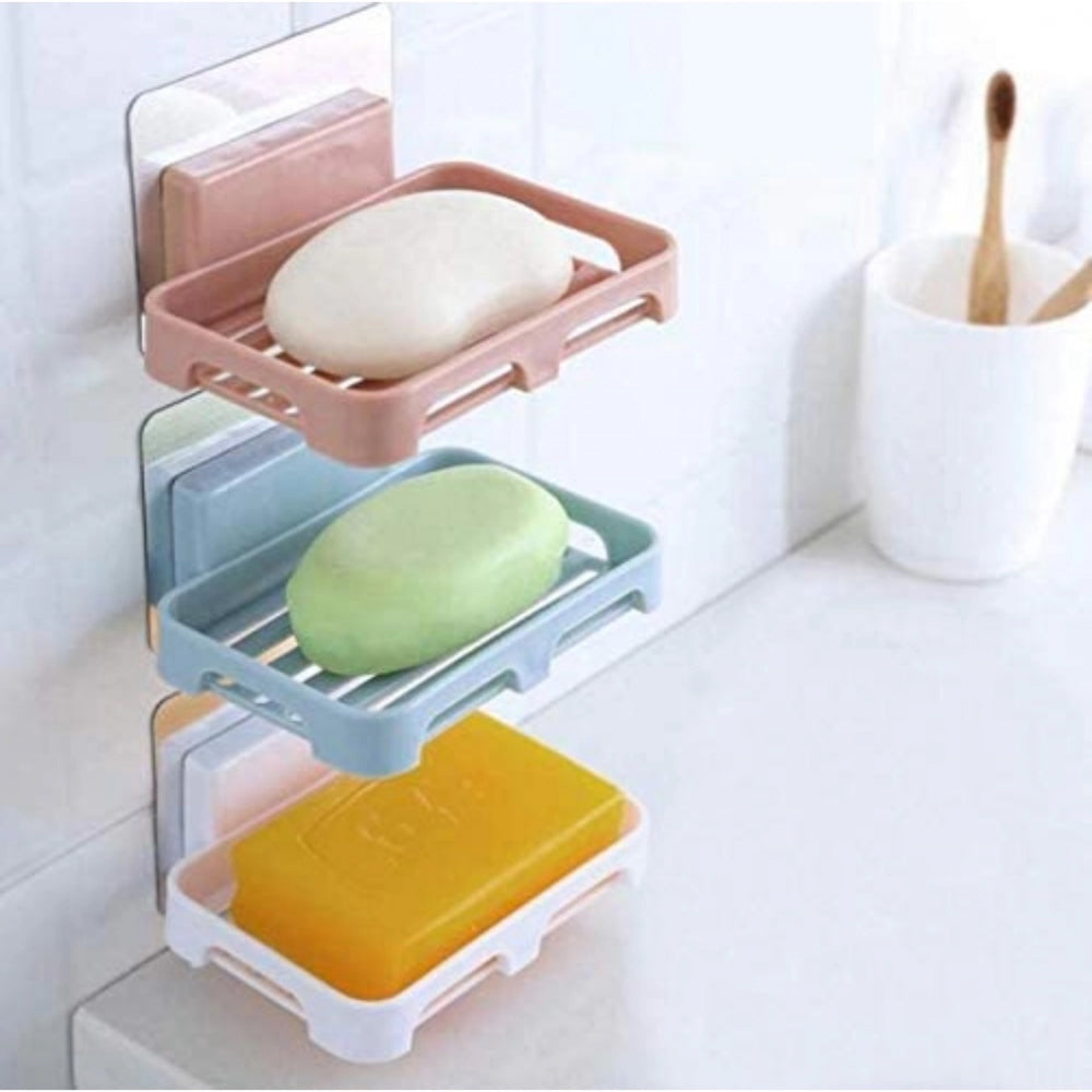 Pack Of_2 Soap Holder Magic Sticker (Color: Assorted)