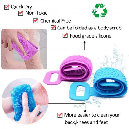 Pack Of_2 Silicone Body Scrubber Belt (Color: Assorted)