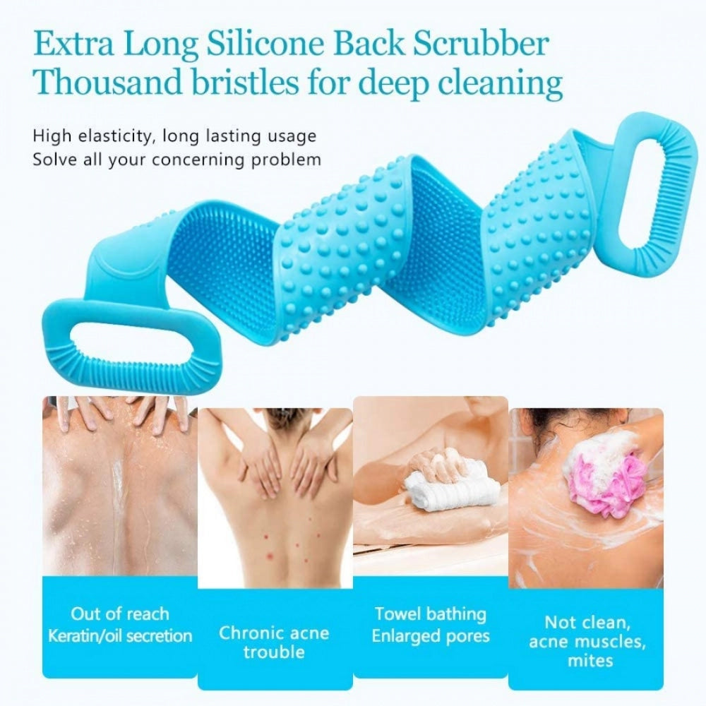 Pack Of_2 Silicone Body Scrubber Belt (Color: Assorted)