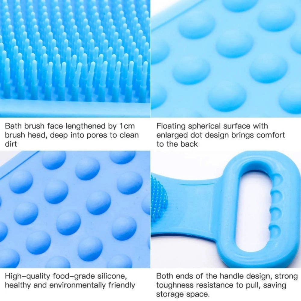 Pack Of_2 Silicone Body Scrubber Belt (Color: Assorted)