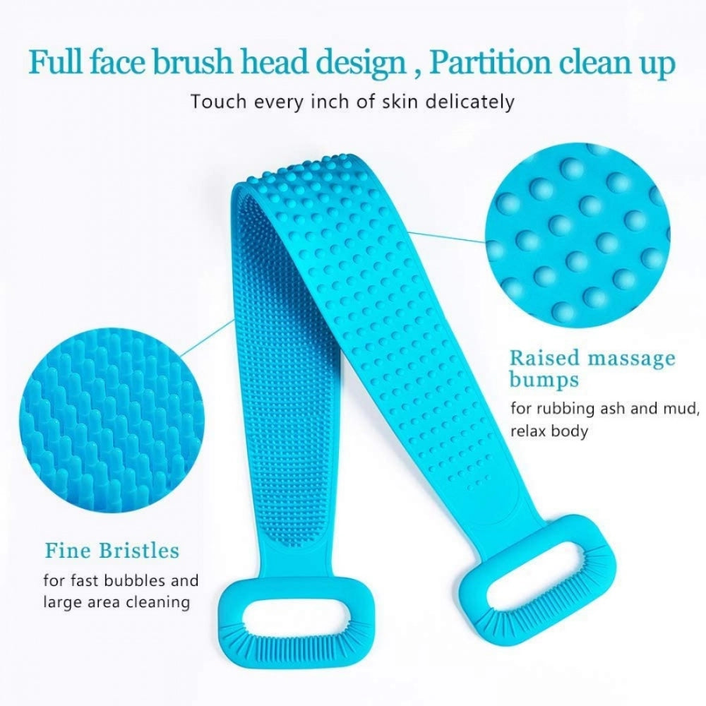 Pack Of_2 Silicone Body Scrubber Belt (Color: Assorted)