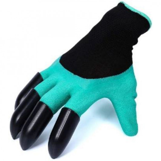 Pack Of_2 Heavy Duty Garden Farming Gloves Washable With Right Hand Fingertips Claws (Color: Assorted)