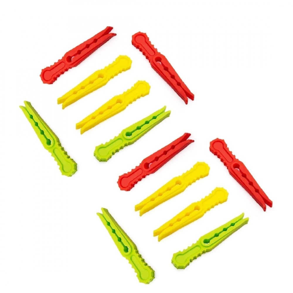 Pack Of_3 Multipurpose Plastic Cloth Hanging Pegs Clips_36 Pcs (Color: Assorted)