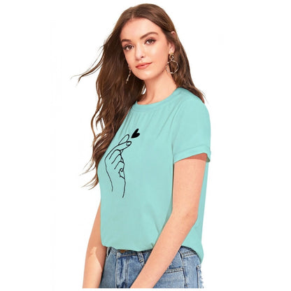 Women's Cotton Western Wear T-Shirt (Green)