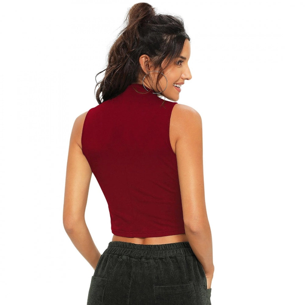 Women's Polyester, Knitting Western Wear Tops (Maroon)