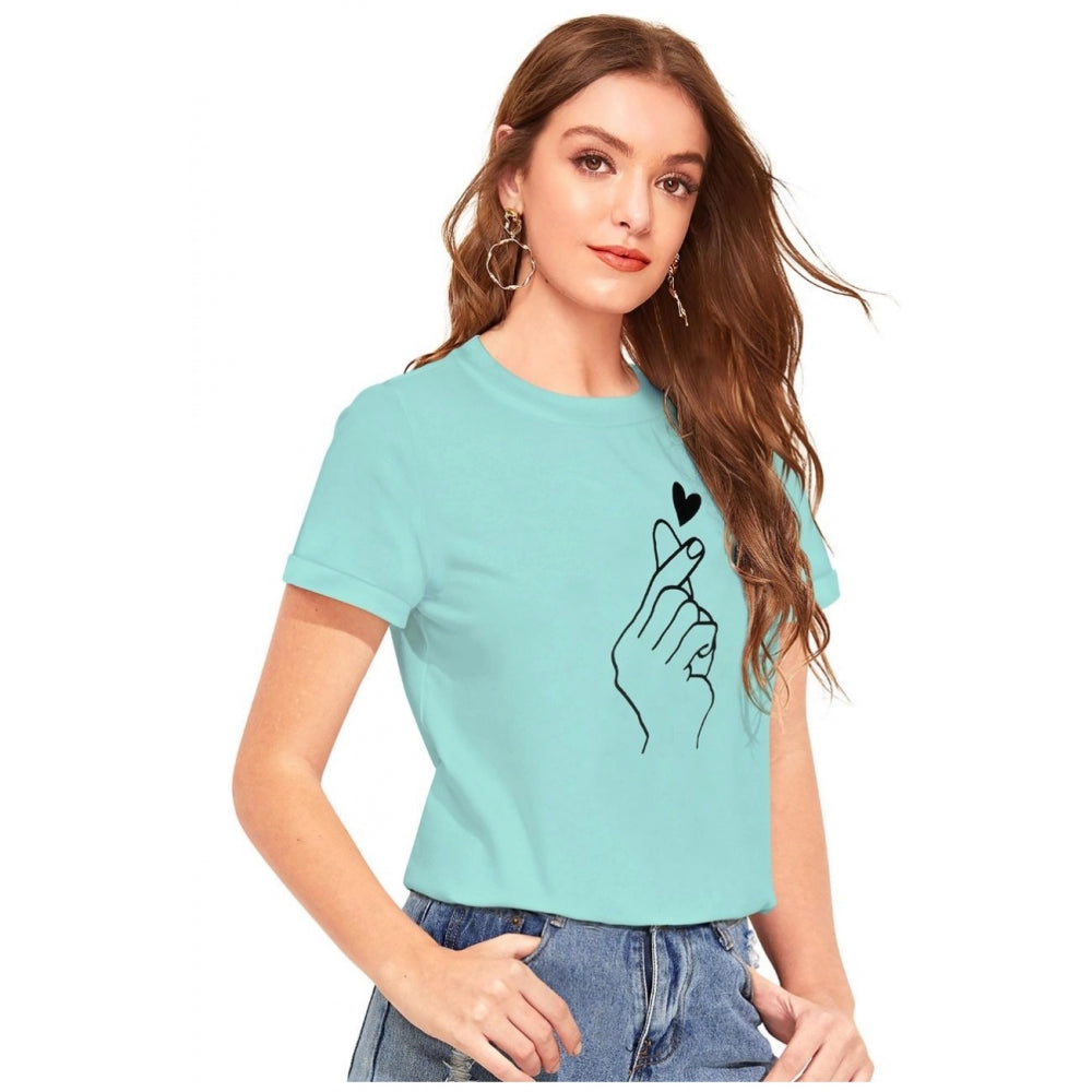 Women's Cotton Western Wear T-Shirt (Green)