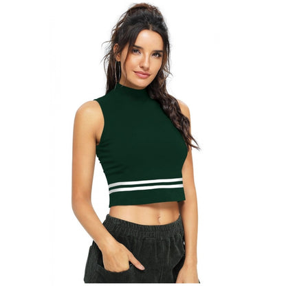 Women's Polyester, Knitting Western Wear Tops (Green)