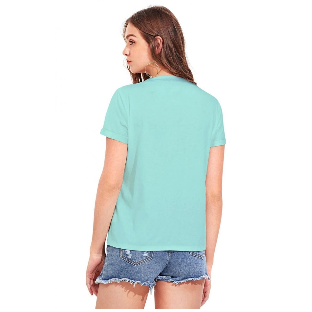 Women's Cotton Western Wear T-Shirt (Green)