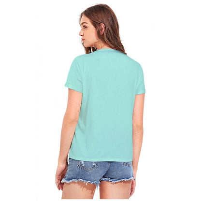 Women's Cotton Western Wear T-Shirt (Green)